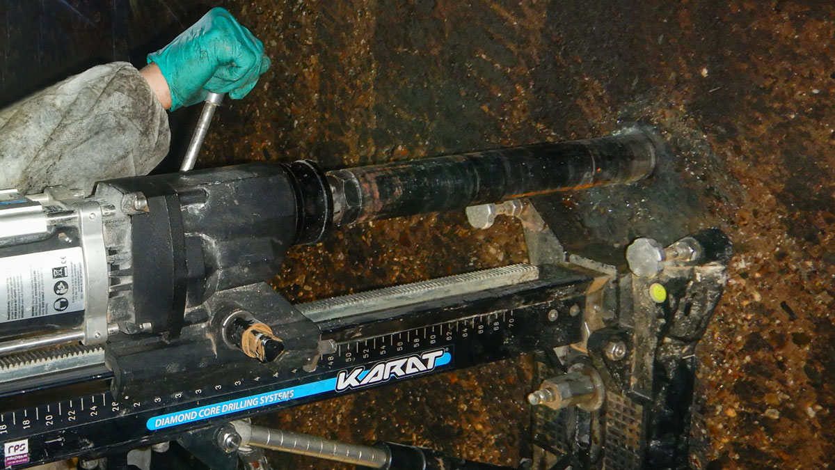 Kernboring met Karat diamantboorsysteem in beton – specialistisch onderzoek binnen inspectie rioolgemaal Utrecht
