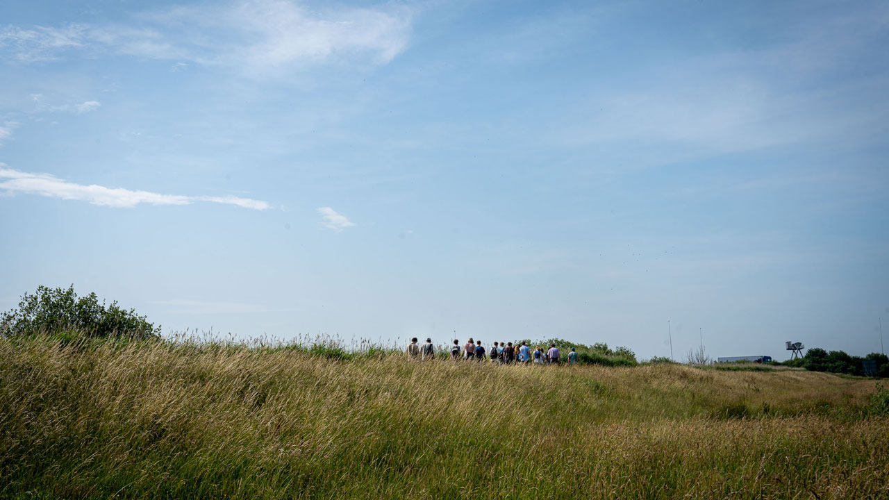 Omgevingsfoto van schoolklas in groene omgeving