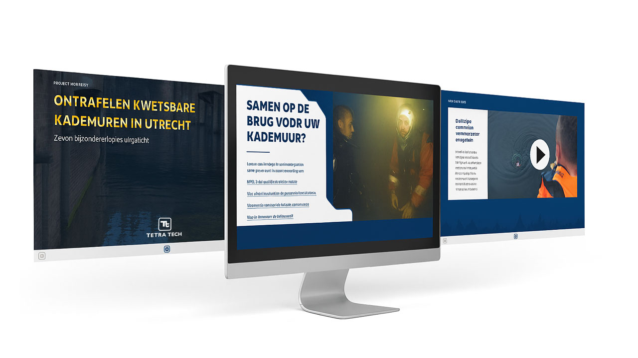 Mockup van het e-zine over kademuren van het team Kunstwerkenbeheer